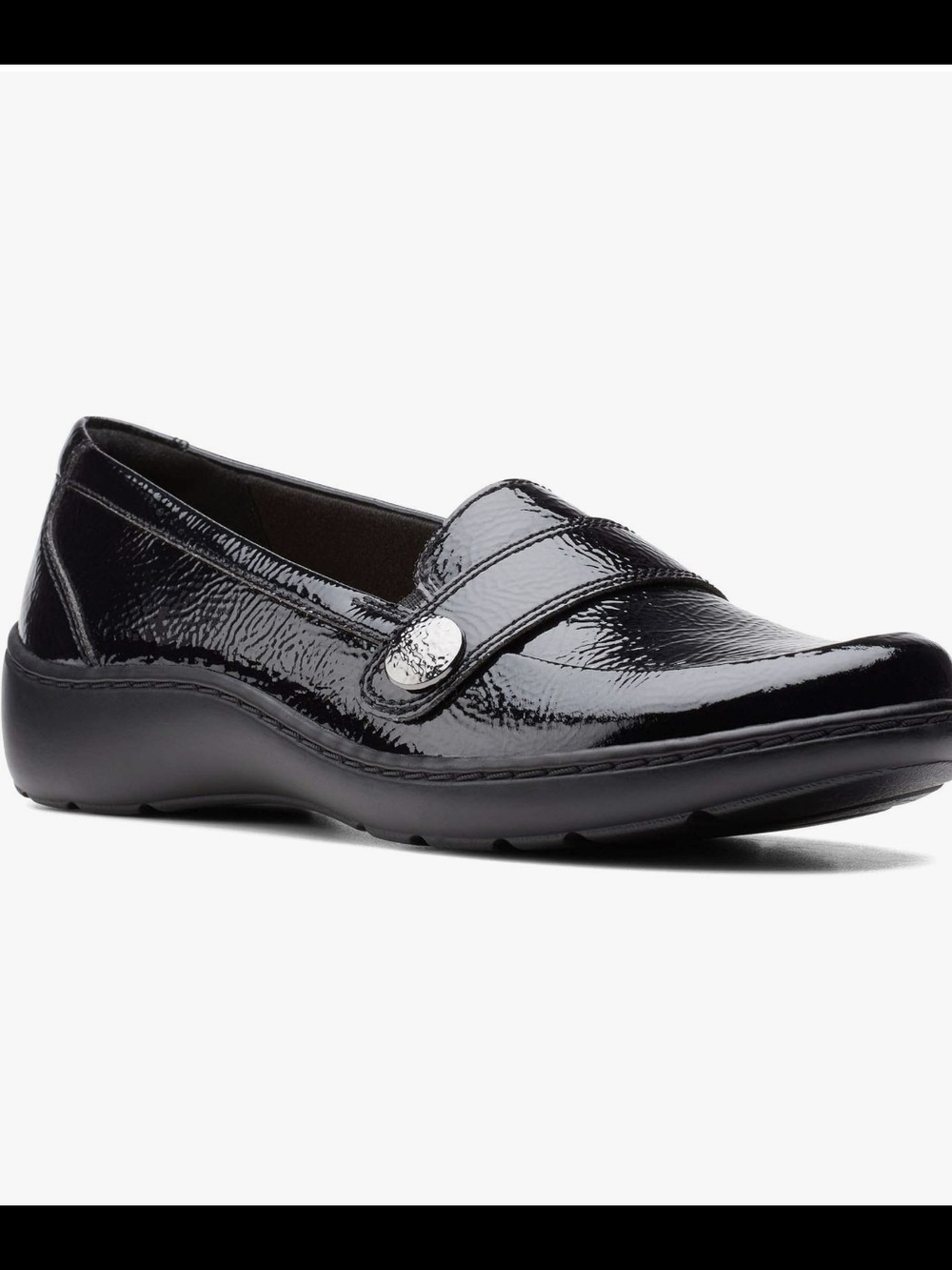 Clark's Women's Black Patent Slip-On Loafer